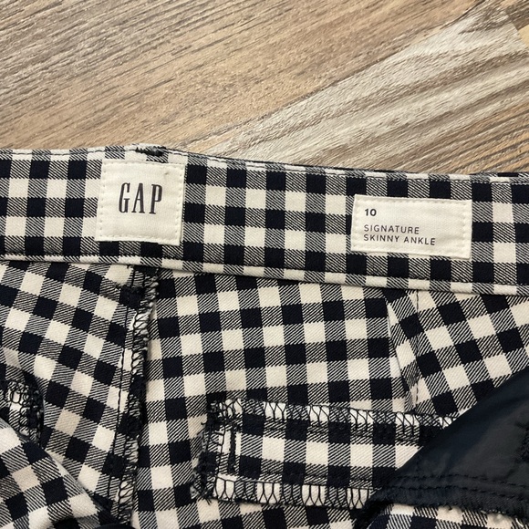 GAP Black and White Gingham Skinny Stretch Mid Rise Ankle Pants 10 NWT - Picture 10 of 14